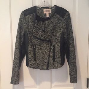 Moto jacket -Tweed and Faux leather